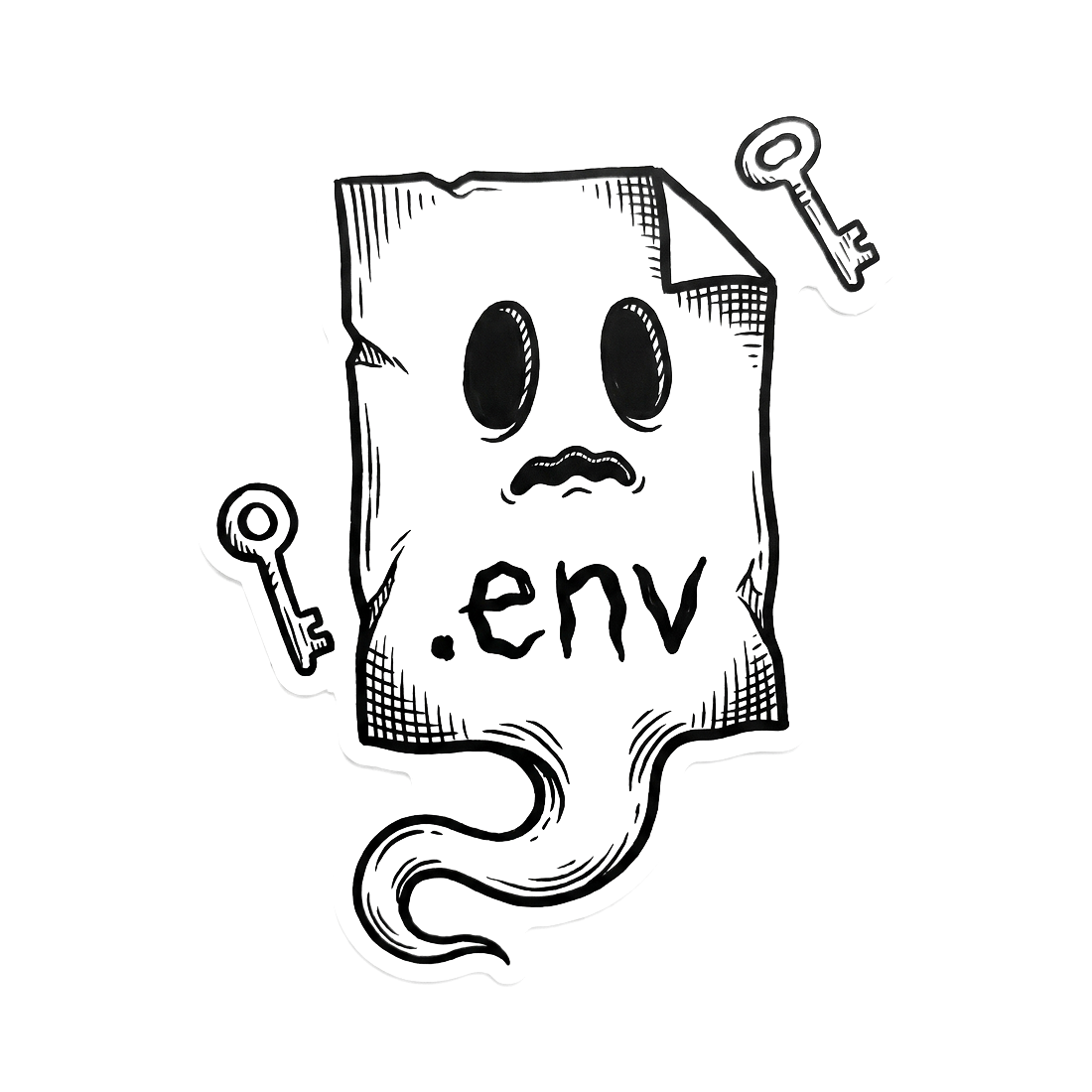A ghost made of a leaking .env file